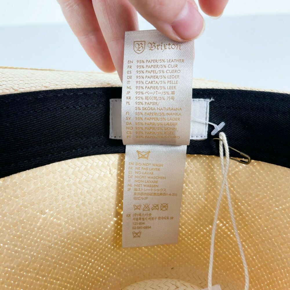 Brixon NWT Women's Ivory Pacific Fedora Straw Hat Size S - Picture 9 of 11